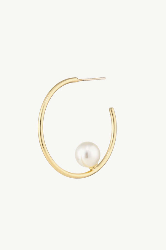 Pearl C-Hoop Earrings