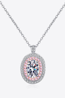  925 Sterling Silver Rhodium-Plated 1 Carat Moissanite Pendant Necklace