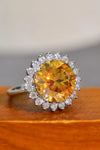 925 Sterling Silver 2 Carat Moissanite Sunflower Ring