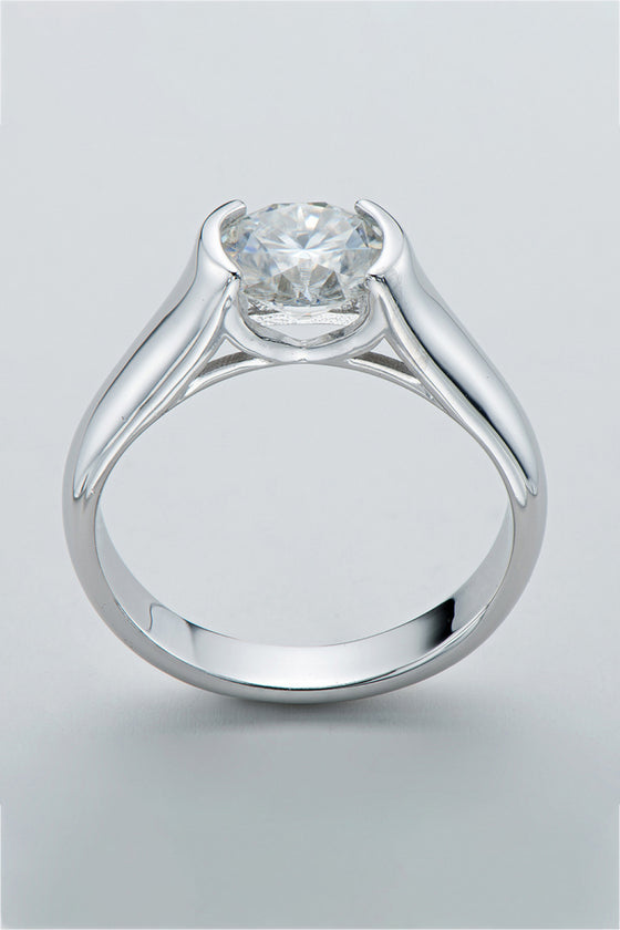 Looking Good 2 Carat Moissanite Platinum-Plated Ring