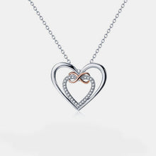  Heart Shape Inlaid Zircon 925 Sterling Silver Necklace