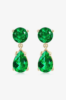  Lab-Grown Emerald Drop Earrings