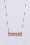 Inlaid Cubic Zirconia Bar Pendant Necklace