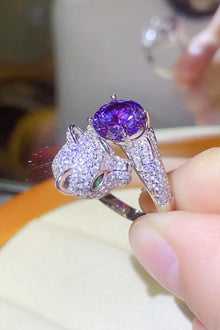  2 Carat Moissanite Adjustable Animal Bypass Ring