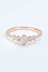 Natural Moonstone and Zircon 18K Rose Gold-Plated Ring