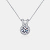 1 Carat Moissanite Rabbit Ears Shape Pendant Necklace