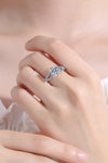 Stylish Moissanite Sterling Silver Ring