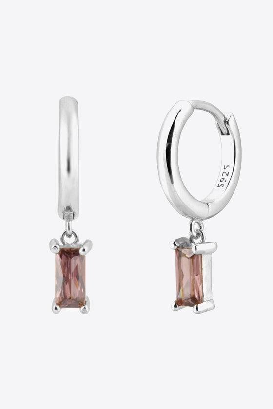 Zircon Huggie Drop Earrings