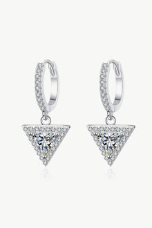  Moissanite Triangle Drop Earrings