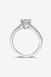 1 Carat Moissanite 925 Sterling Silver Side Stone Ring