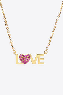  18K Gold Plated LOVE Pendant Necklace