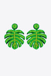 Beaded Banana Leaf Earrings