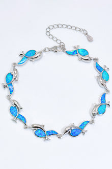  Opal Dolphin 925 Sterling Silver Bracelet