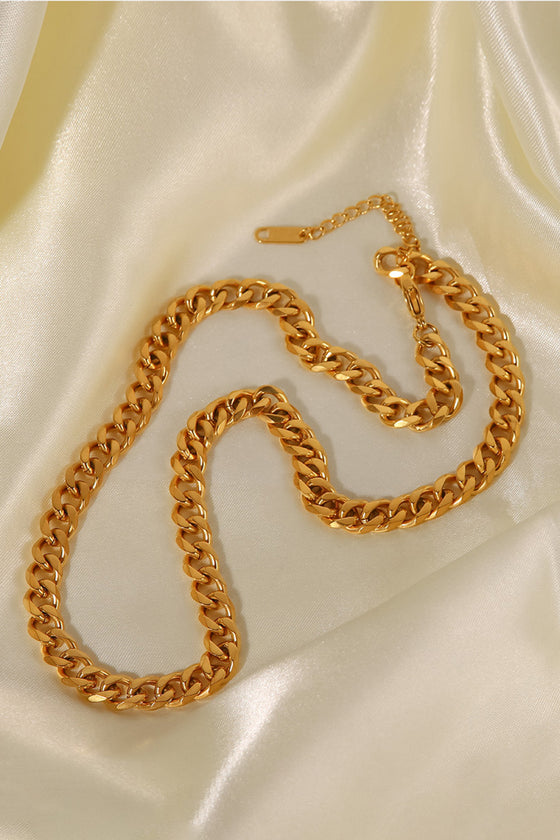 Minimalist 18K Gold Plated Curb Chain Necklace