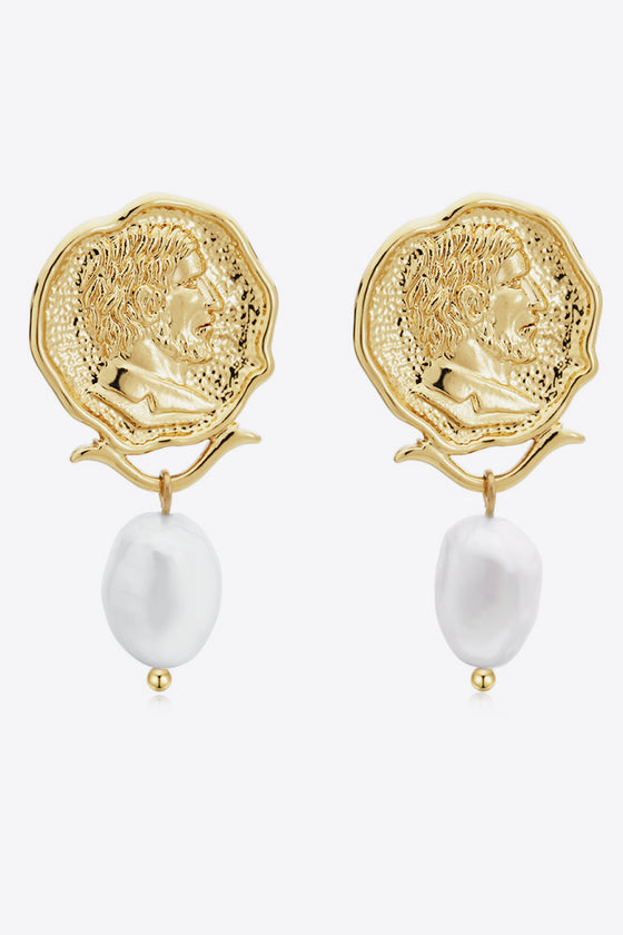 Gold-Plated Pearl Drop Earrings