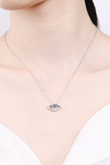  Moissanite Evil Eye Pendant 925 Sterling Silver Necklace