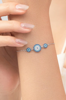  925 Sterling Silver Artificial Turquoise Bracelet