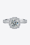 1 Carat Moissanite 925 Sterling Silver Halo Ring