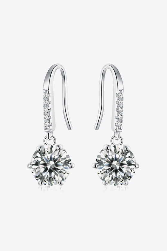 6-Prong Moissanite Drop Earrings