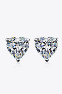  2 Carat Moissanite Heart-Shaped Stud Earrings