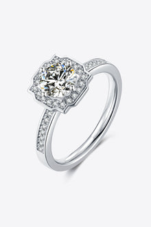  1 Carat Moissanite 925 Sterling Silver Halo Ring