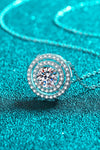 Moissanite Round Pendant Rhodium-Plated Necklace