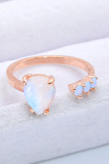  18K Rose Gold-Plated Moonstone Open Ring