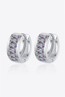  1.8 Carat Moissanite 925 Sterling Silver Huggie Earrings