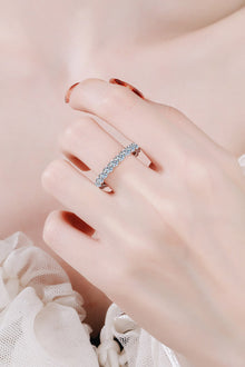  Moissanite Rhodium-Plated Ring