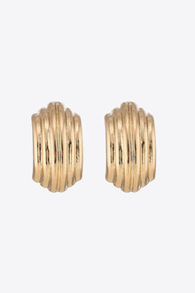  Ribbed Copper Earrings