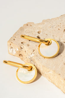  Copper White Mother-Of-Pearl Drop Earrings