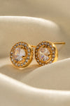 Inlaid Zircon Stainless Steel Stud Earrings