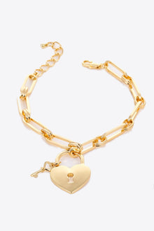  Heart Lock Charm Chain Bracelet