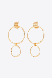  Double Hoop Zinc Alloy Drop Earrings