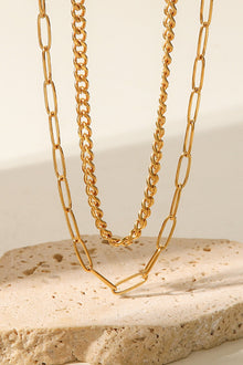  18K Gold Plated Layered Chain Necklace