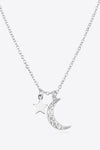 Zircon Star and Moon Pendant Necklace