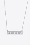 Inlaid Cubic Zirconia Bar Pendant Necklace