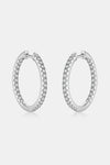 Inlaid Zircon 925 Sterling Silver Huggie Earrings