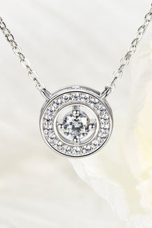  925 Sterling Silver Moissanite Geometric Pendant Necklace