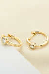 18k Gold-Plated Inlaid Moissanite Huggie Earrings