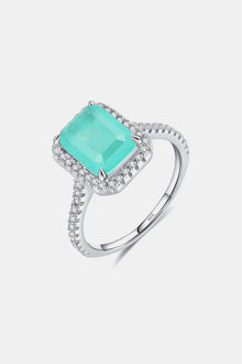  925 Sterling Silver Rectangle Shape Tourmaline Ring