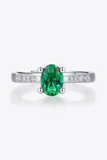  1 Carat Lab-Grown Emerald Side Stone Ring