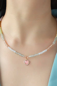  Heart Pendant Beaded Necklace