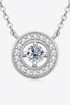 925 Sterling Silver Moissanite Geometric Pendant Necklace