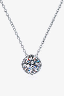  1 Carat Moissanite Round Pendant Necklace