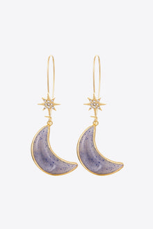  5-Pair Wholesale Resin Moon Drop Earrings