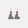 PU Leather Iron Hook Heart Earrings