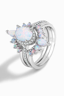  925 Sterling Silver Opal Ring