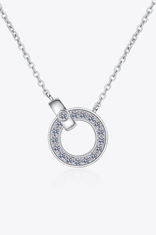  Moissanite Pendant Rhodium-Plated Necklace