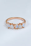 Moonstone and Zircon Heart Ring